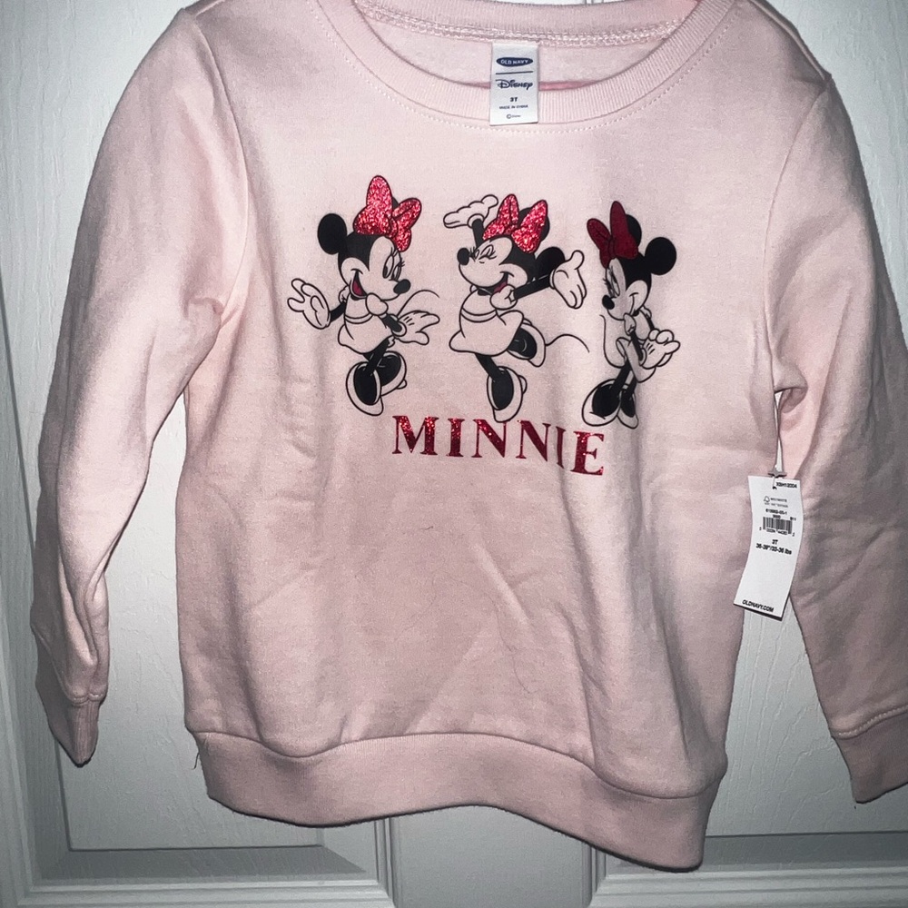 Old Navy Disney Minnie Mouse Pink Kids Sweatshirt 3T